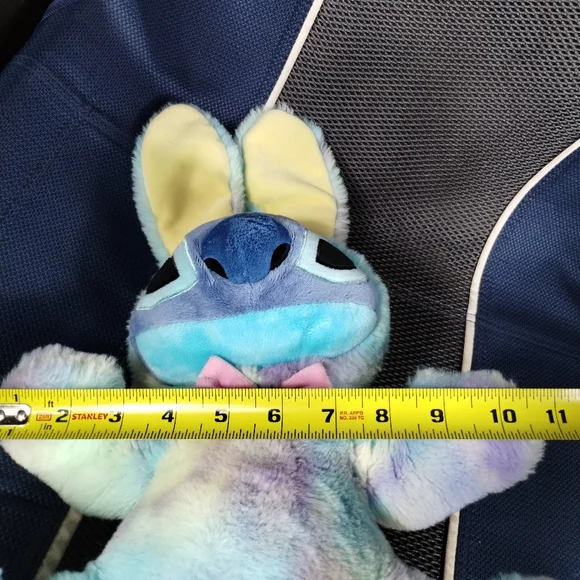 Disney Store 2020 Stitch Easter Bunny Plush Tie Dye Blue 12" - Picture 14 of 16